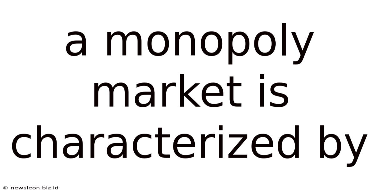 A Monopoly Market Is Characterized By