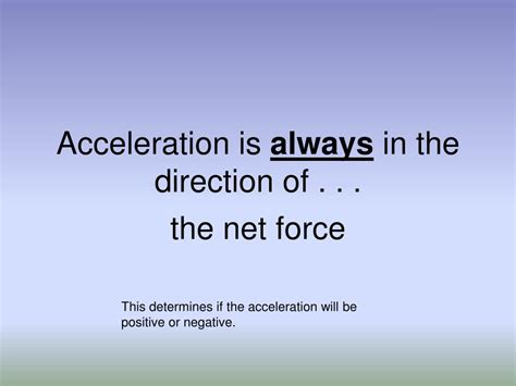 Acceleration Is Always In The Direction