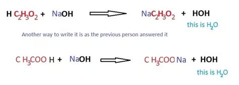 Acetic Acid Reacts With Sodium Hydroxide