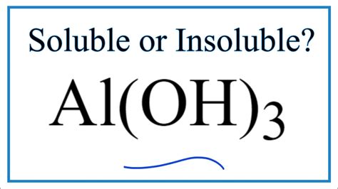 Al Oh 3 Soluble Or Insoluble