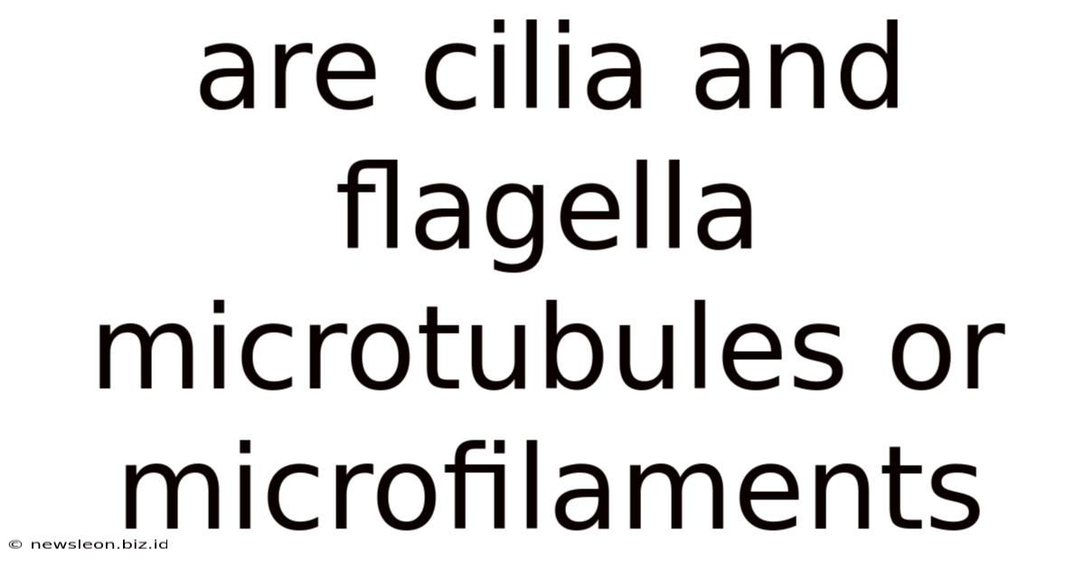 Are Cilia And Flagella Microtubules Or Microfilaments