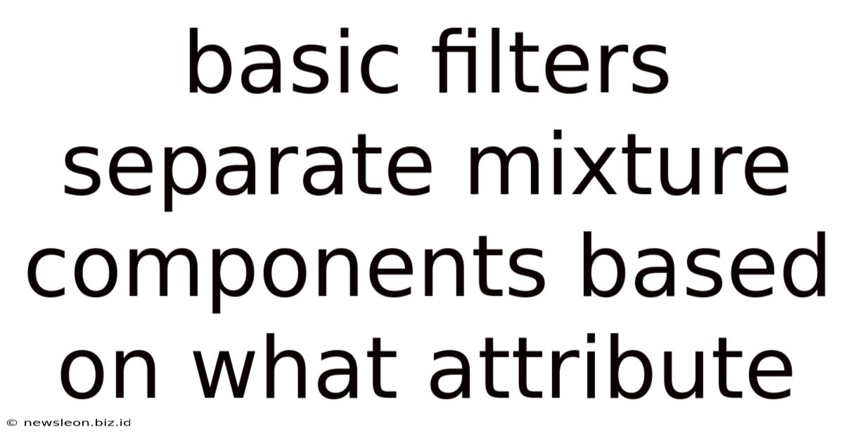 Basic Filters Separate Mixture Components Based On What Attribute