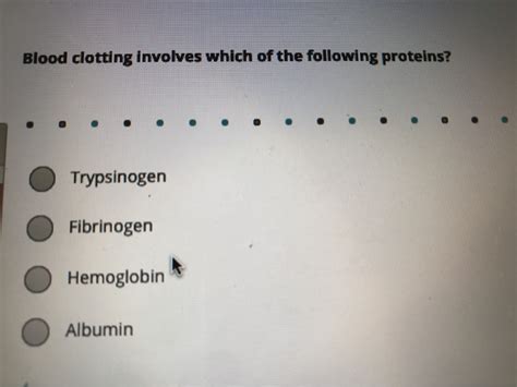 Blood Clotting Involves Which Of The Following Proteins