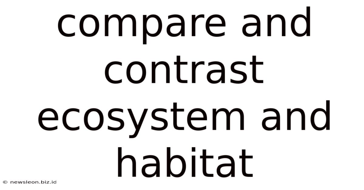 Compare And Contrast Ecosystem And Habitat