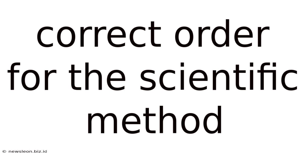 Correct Order For The Scientific Method