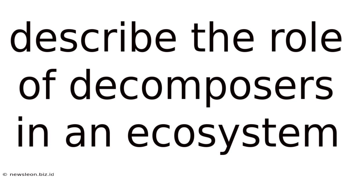 Describe The Role Of Decomposers In An Ecosystem