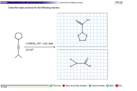 Draw The Major Product Of The Following Reaction.