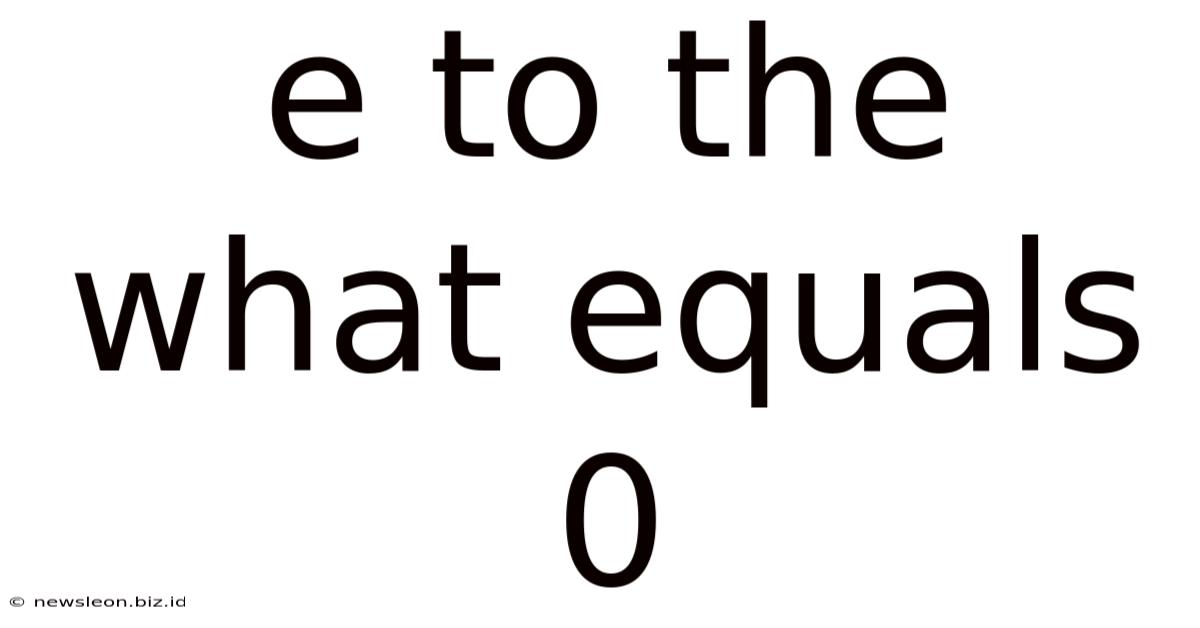 E To The What Equals 0