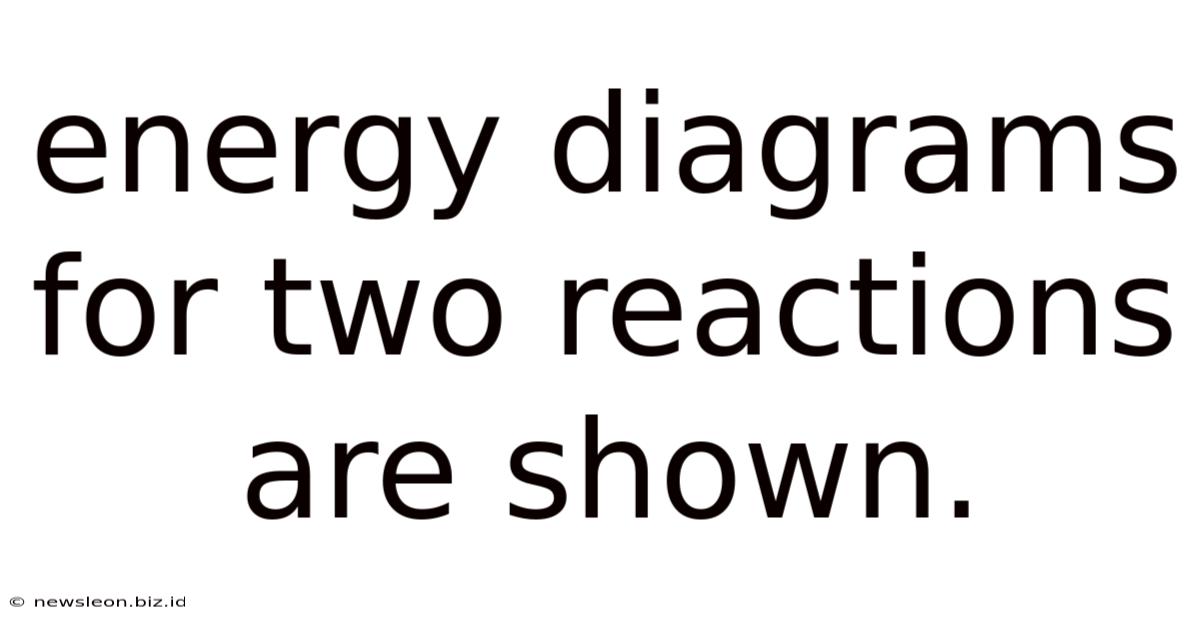 Energy Diagrams For Two Reactions Are Shown.