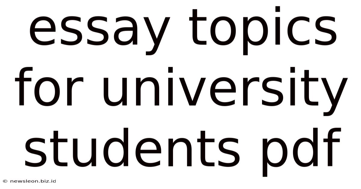 Essay Topics For University Students Pdf