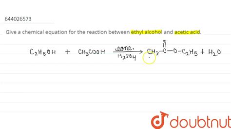 Ethyl Alcohol And Acetic Acid Reaction