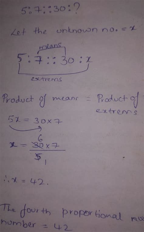 Find The Fourth Proportional To The Number 5 7 30