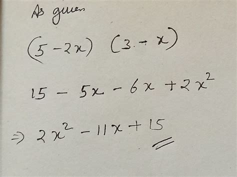 Find The Product 5 2x 3 X