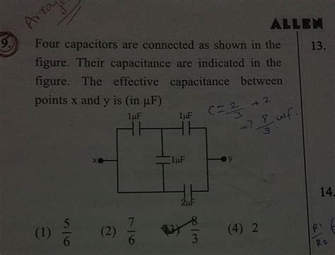 Four Capacitors Are Connected As Shown In The Figure