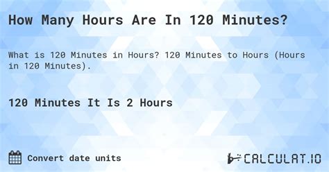 How Many Hours In 120 Minutes