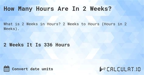 How Many Hours Is In 2 Weeks