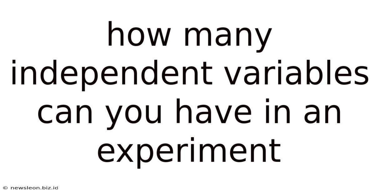 How Many Independent Variables Can You Have In An Experiment