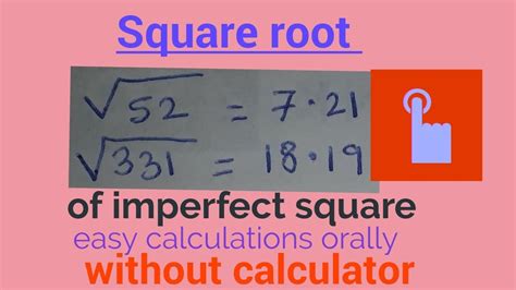 How To Find Square Root Of Imperfect Squares