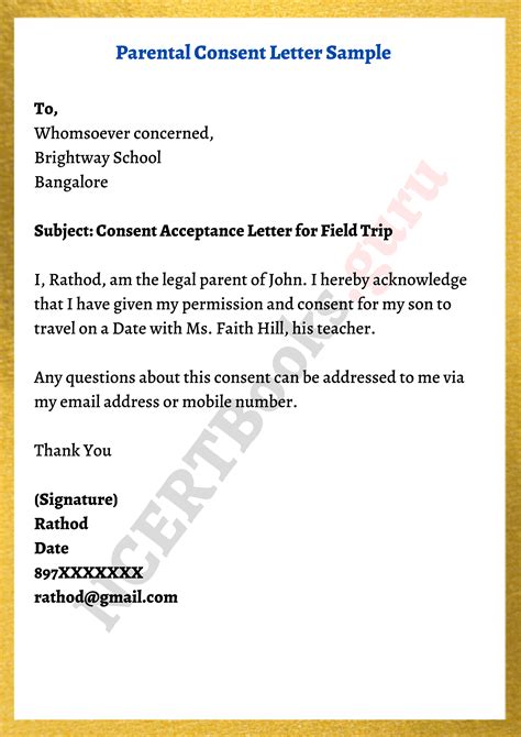 How To Write A Consent Letter