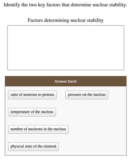 Identify The Two Key Factors That Determine Nuclear Stability