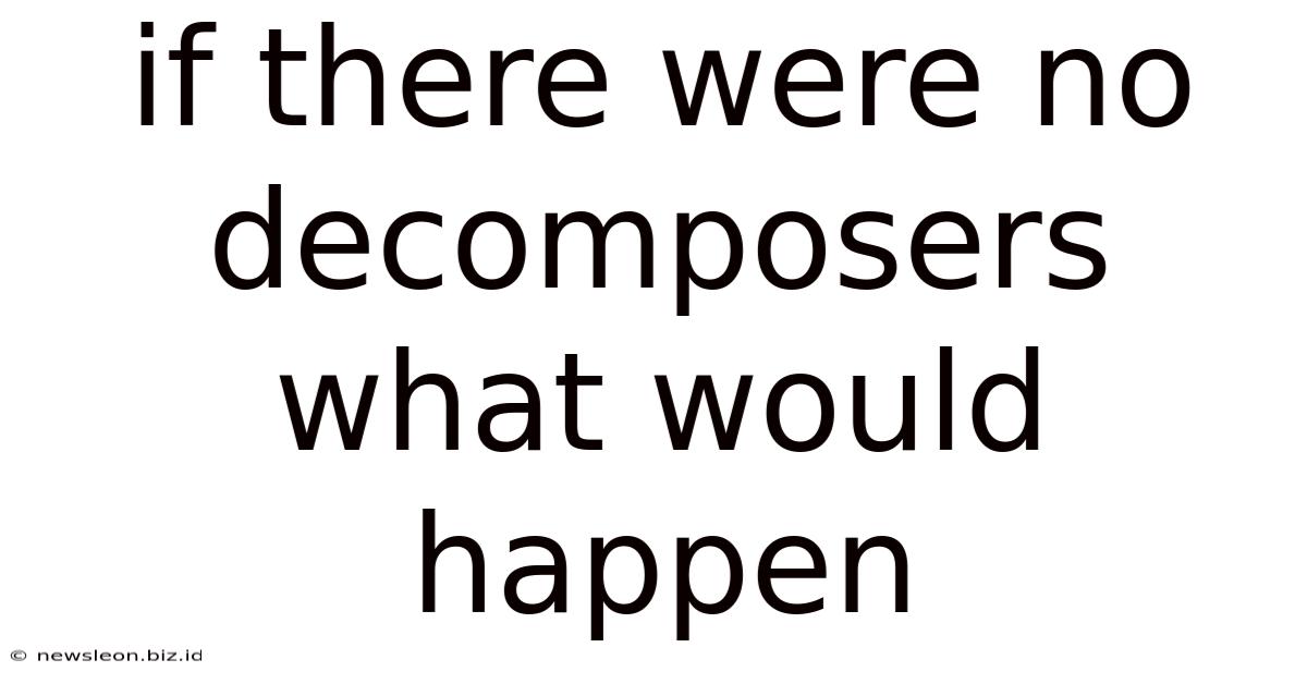 If There Were No Decomposers What Would Happen