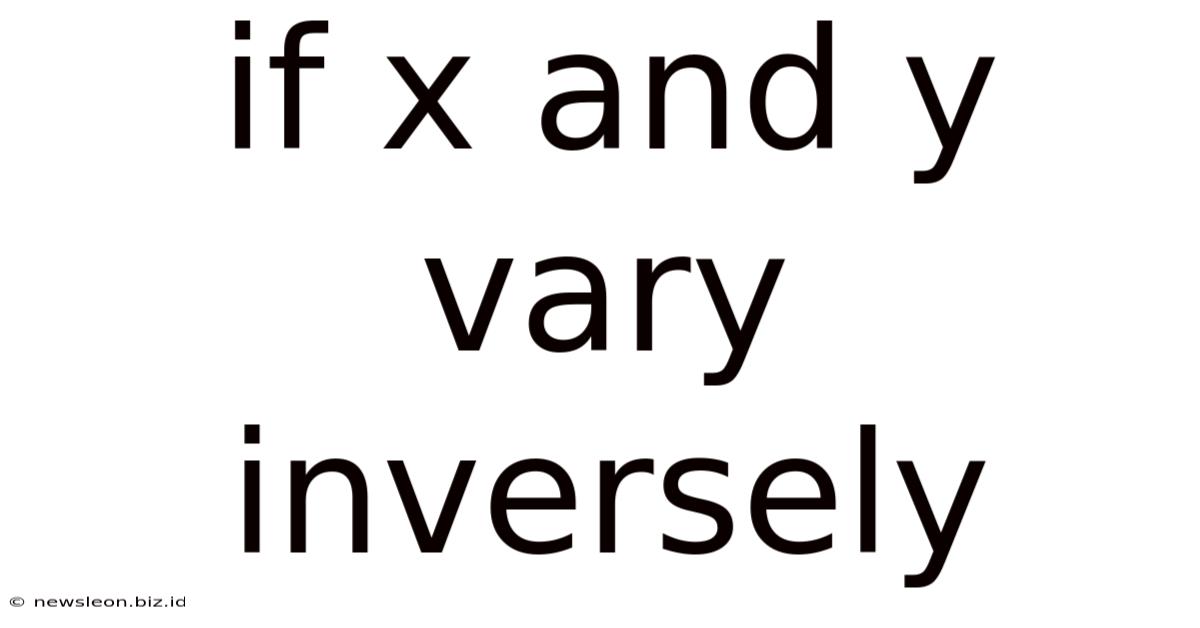 If X And Y Vary Inversely
