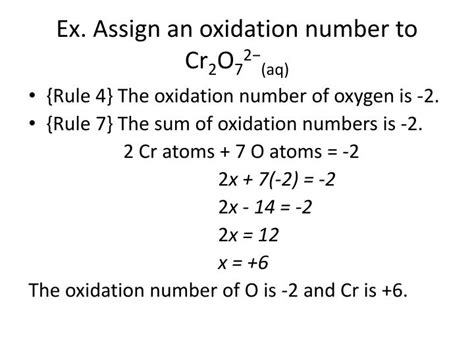 Oxidation Number Of Cr In Cr2o72-