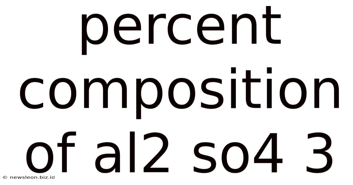 Percent Composition Of Al2 So4 3