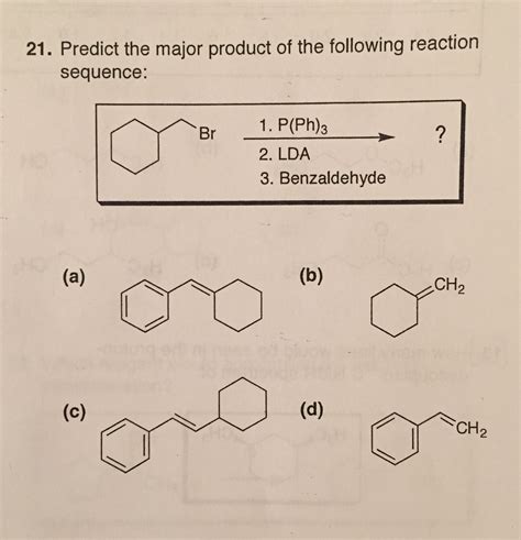 Predict The Major Product Of The Following Reaction Sequence