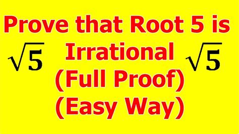 Prove The Square Root Of 5 Is Irrational