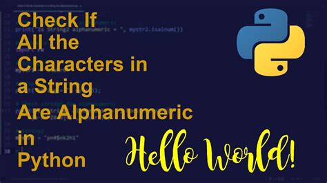 Python Check If Character Is Alphanumeric