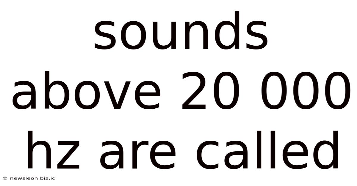 Sounds Above 20 000 Hz Are Called