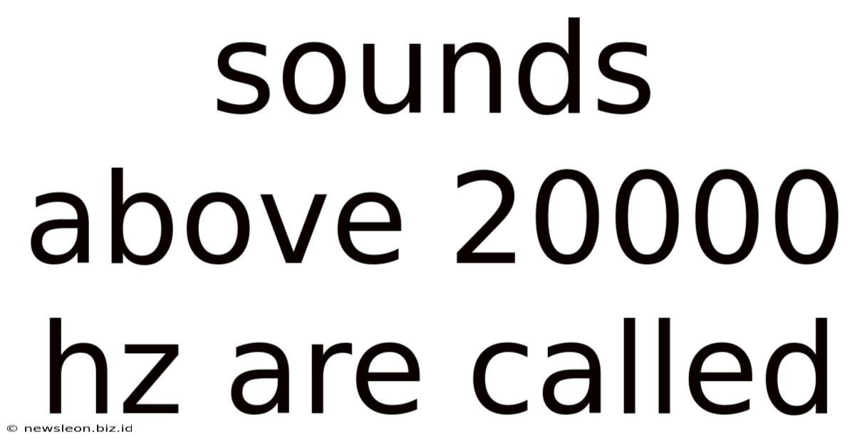 Sounds Above 20000 Hz Are Called