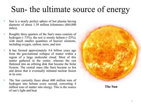 Sun Is The Ultimate Source Of Energy On Earth