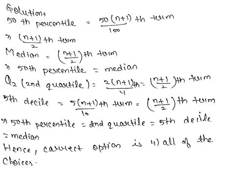 The 50th Percentile Is Equivalent To