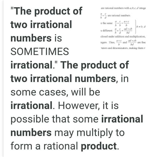 The Product Of Two Irrational Numbers Is Irrational