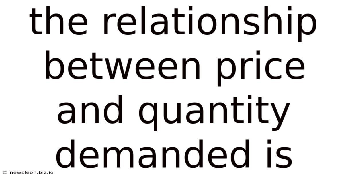 The Relationship Between Price And Quantity Demanded Is
