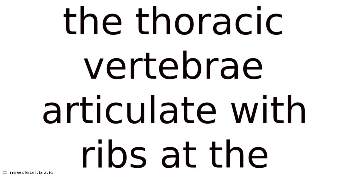 The Thoracic Vertebrae Articulate With Ribs At The