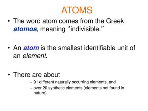 The Word Atom Comes From A Greek Word That Means