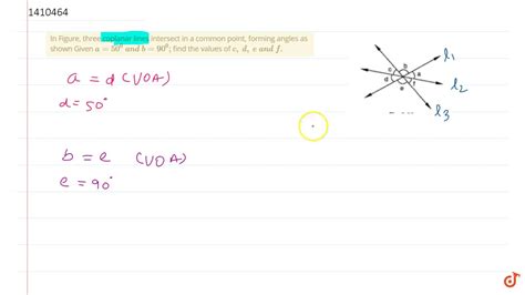 Three Coplanar Lines That Intersect In A Common Point