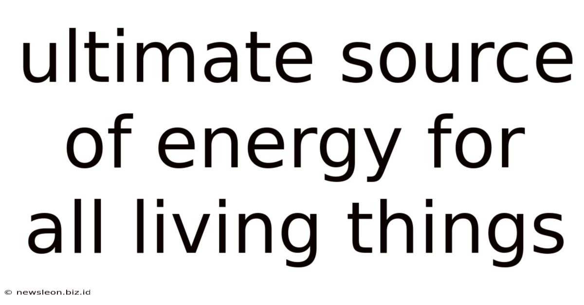 Ultimate Source Of Energy For All Living Things