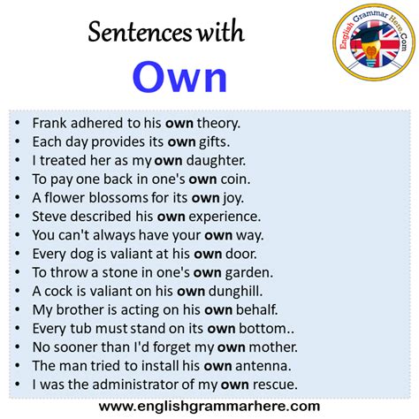 Use The Phrases In Sentences Of Your Own