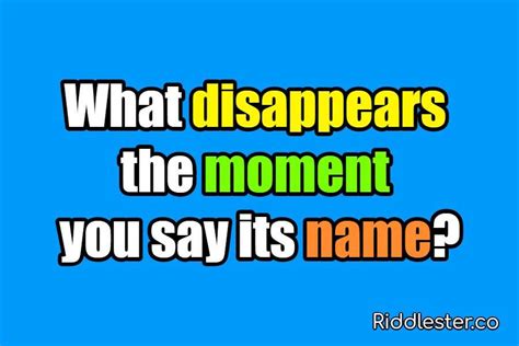 What Disappears The Moment You Say Its Name