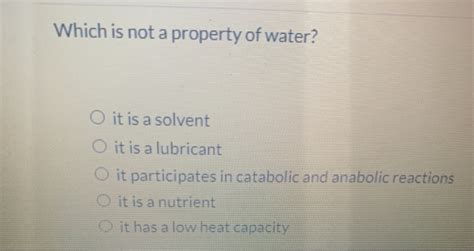 What Is Not A Property Of Water