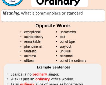 What Is The Antonym Of Ordinary