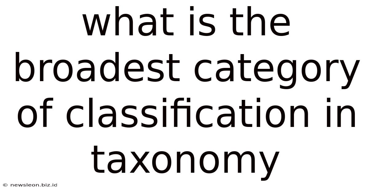 What Is The Broadest Category Of Classification In Taxonomy
