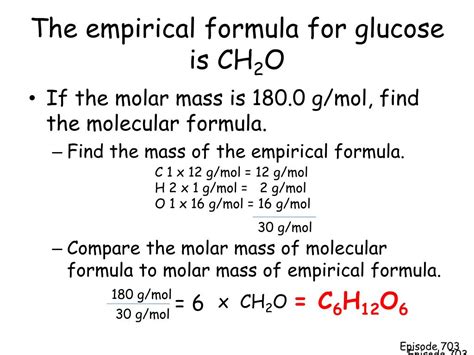 What Is The Empirical Formula Of Glucose