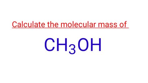 What Is The Molar Mass Of Ch3oh