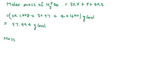 What Is The Molecular Mass Of H3po4