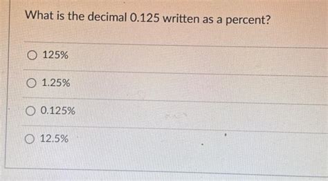 What Is The Percent Of 0.125